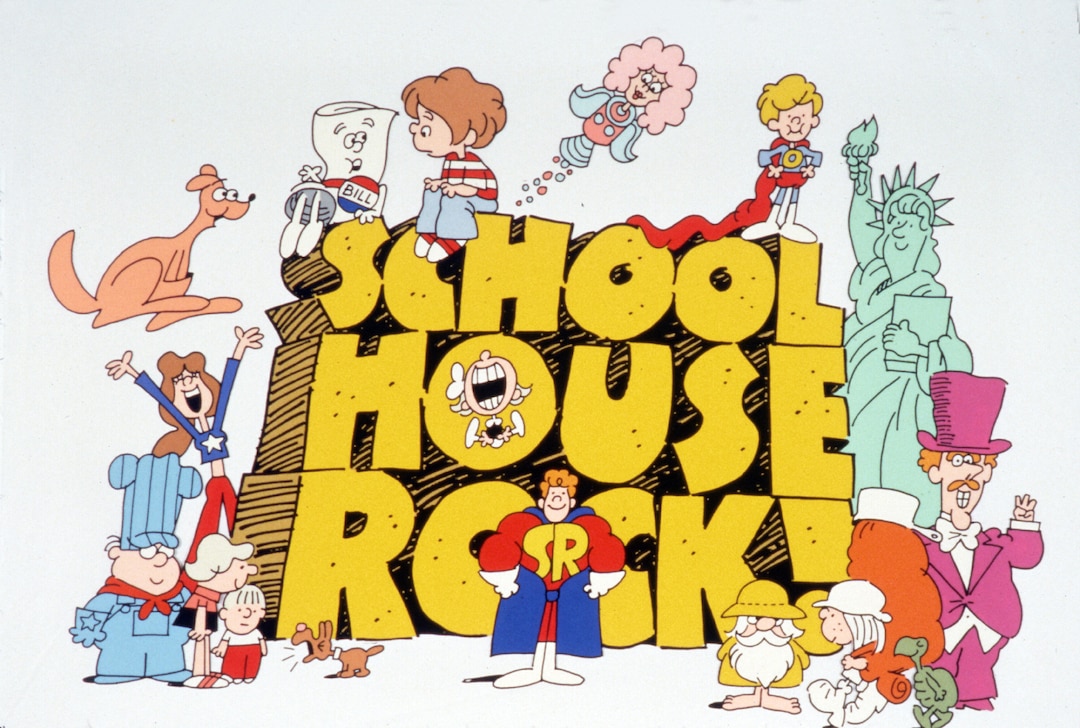 schoolhouse rock characters black and white