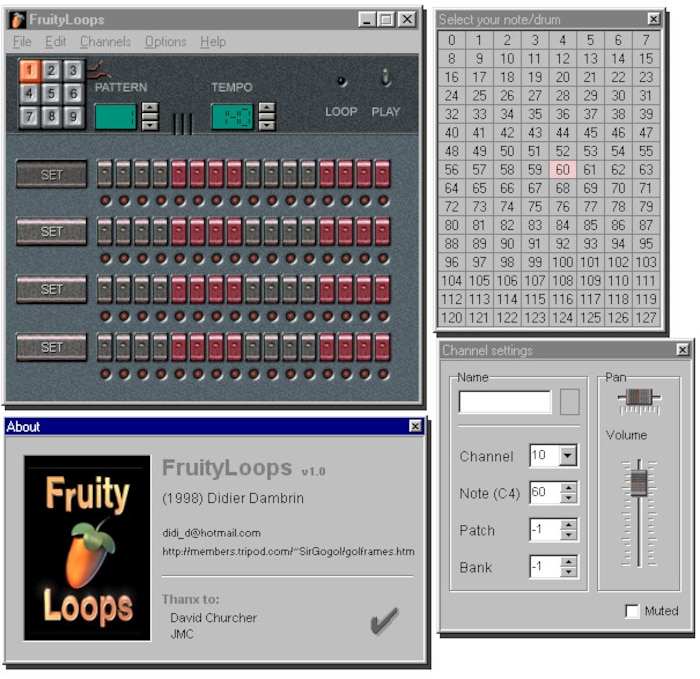 Fruityloops 1.0 (and other/earlier versions)